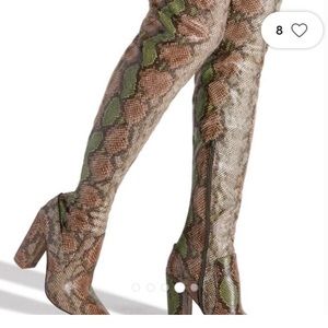 Shoe dazzle thigh high snake boots